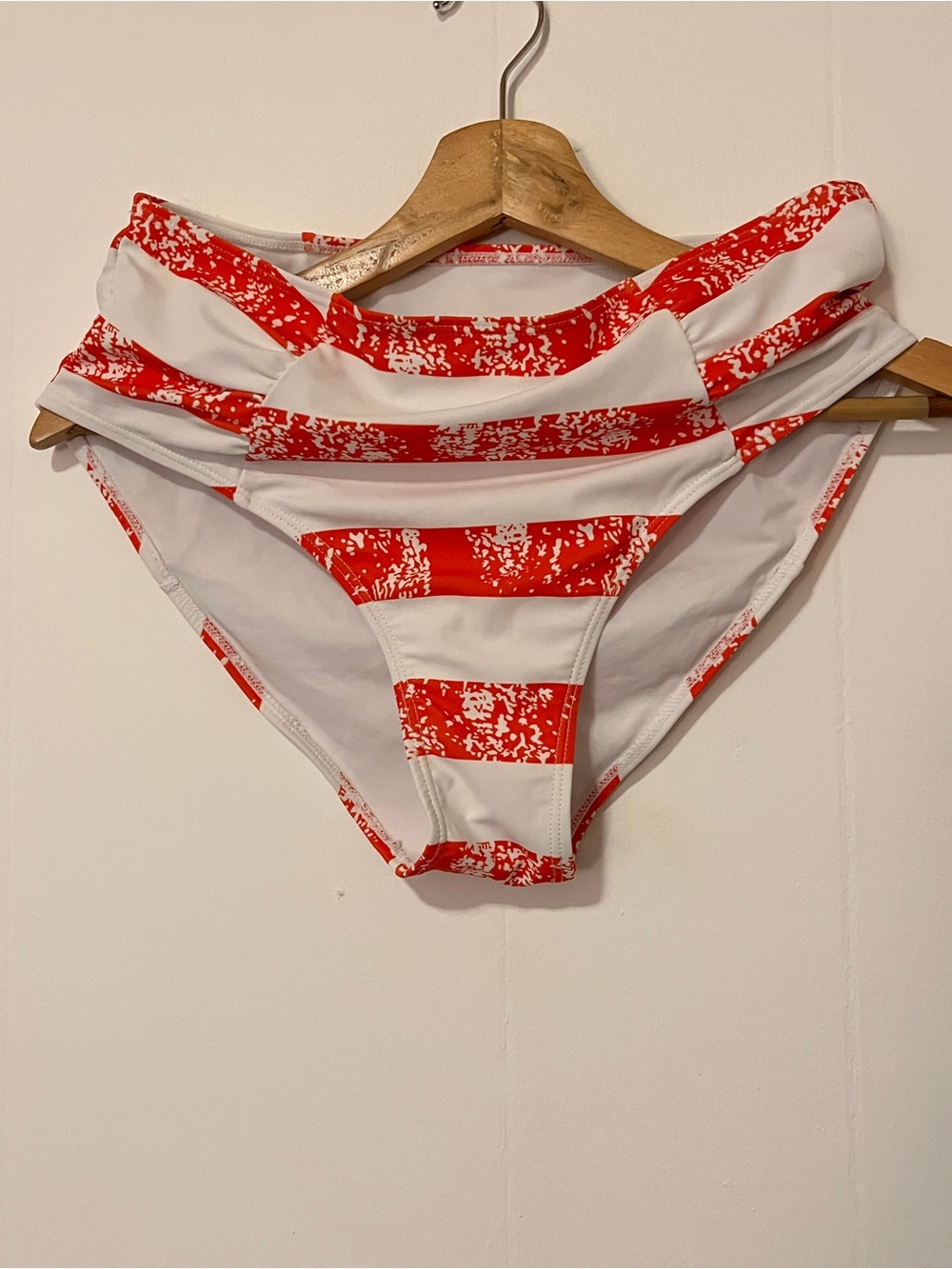 Striped Red & White Bikini Bottoms
